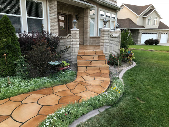 Grand Flagstone Front Porch Walkway Stairs